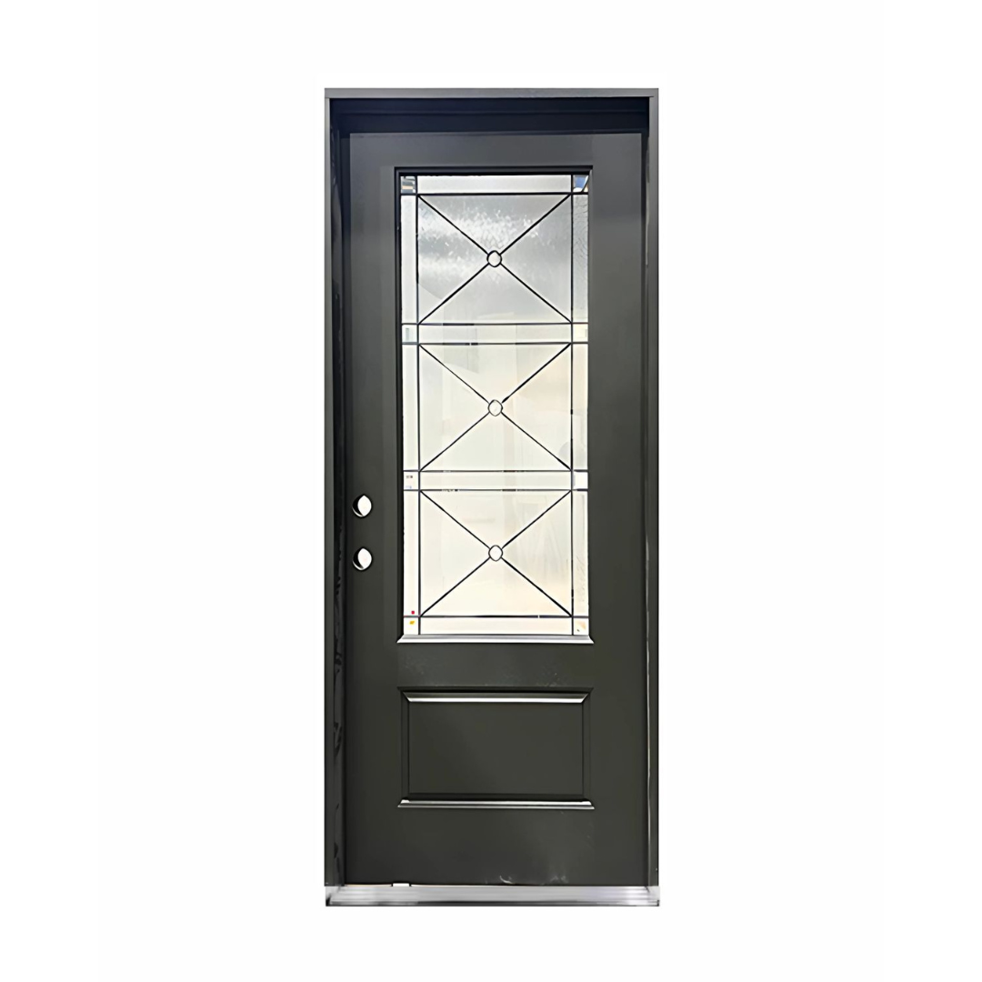 3/4-Lite 1-Panel Fiberglass Prehung Door