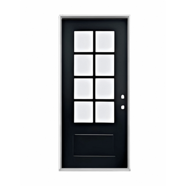 3/4–8 Lite Modern Exterior Prehung Fiberglass Door