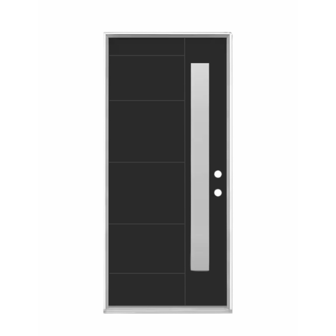 Modern 1-Lite Smooth Finish Prehung Exterior Door - SM