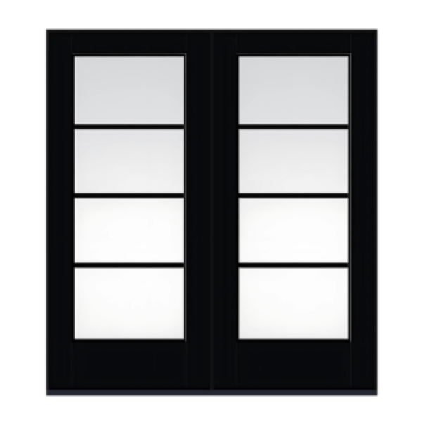4lite flush glazed double door