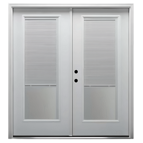 Double door With blinds flush glazed