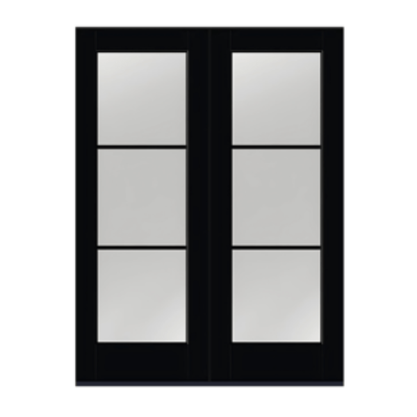3lite flush glazed  double door