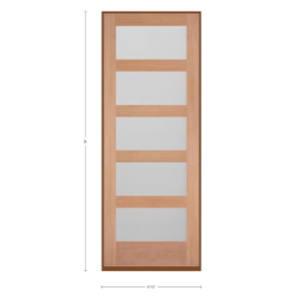 Mahogany Exterior Prehung Door | Modern 5 Lite