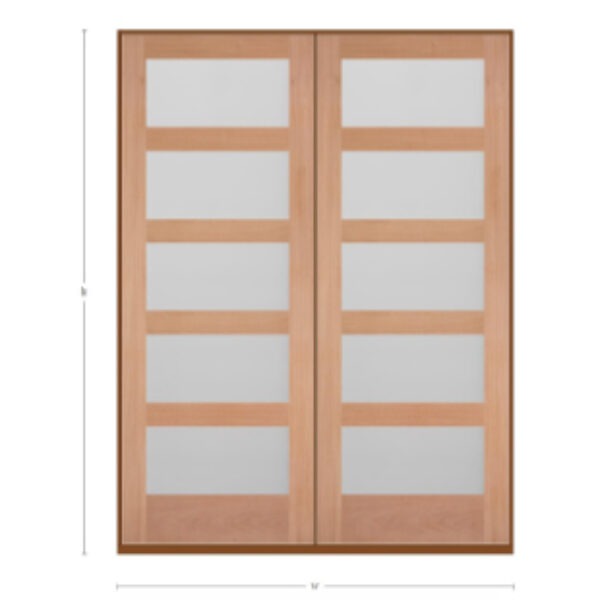 MAHOGANY WOOD 72X96 RH MAHOGANY 5 LITE EQUAL FROSTED IG