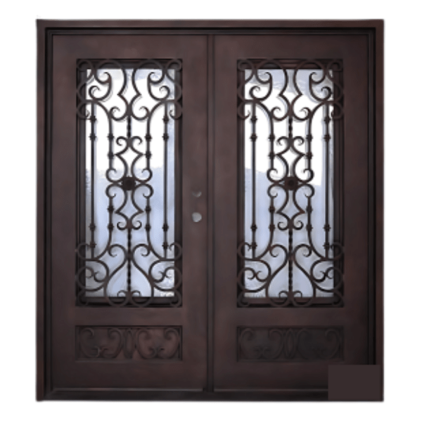 Winslow Wrought Iron Prehung Front Door - highlinesupplies.com