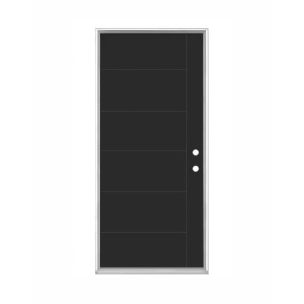 Solid Black French 5+1 Line Prehung Door