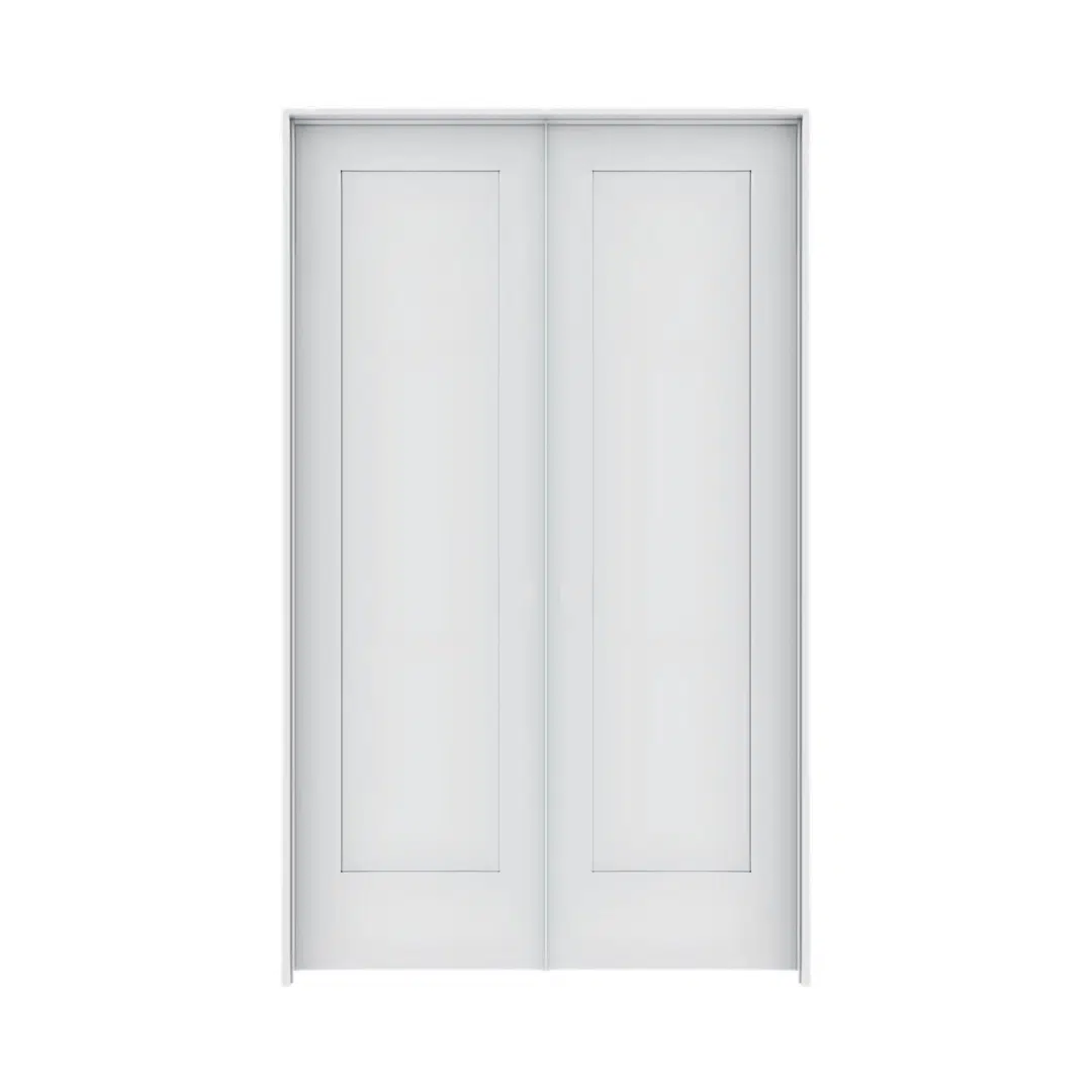 1-Panel Shaker Primed Solid Core Prehung Double Door
