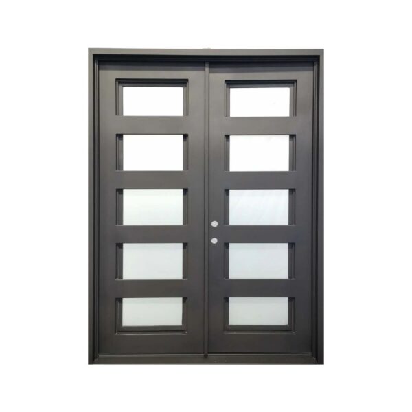 5-Lite Equal Frosted Double Iron Door