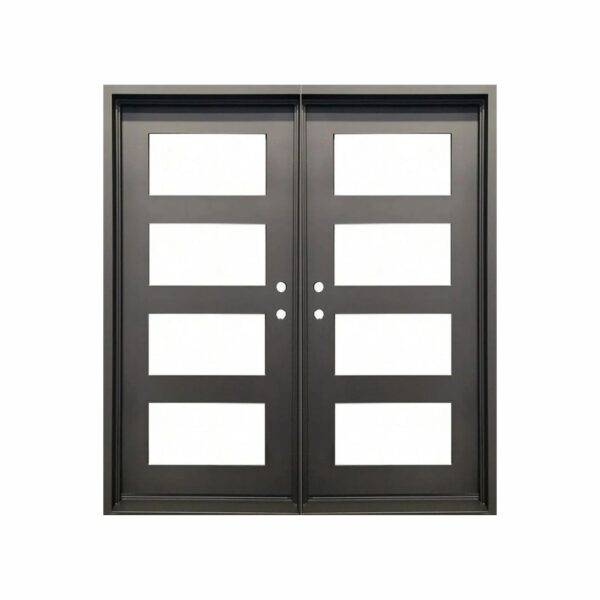 4-Lite Equal Frosted Double Iron Door
