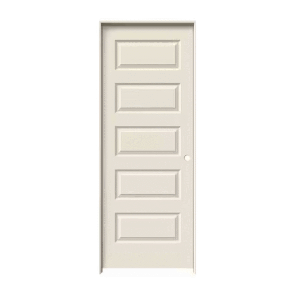 5- Panel Molded Primed Hollow Core Rockport Prehung Door