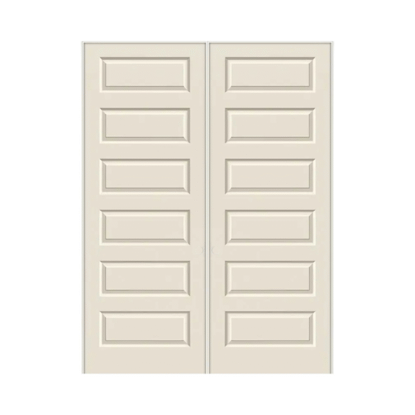 5- Panel Molded Primed Hollow Core Rockport Prehung Double Door
