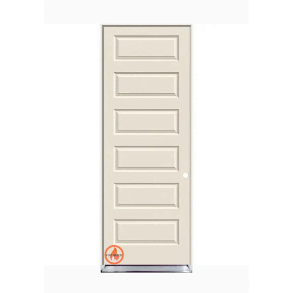 5- Panel Molded Primed Solid Core Rockport Prehung House to Garage Door